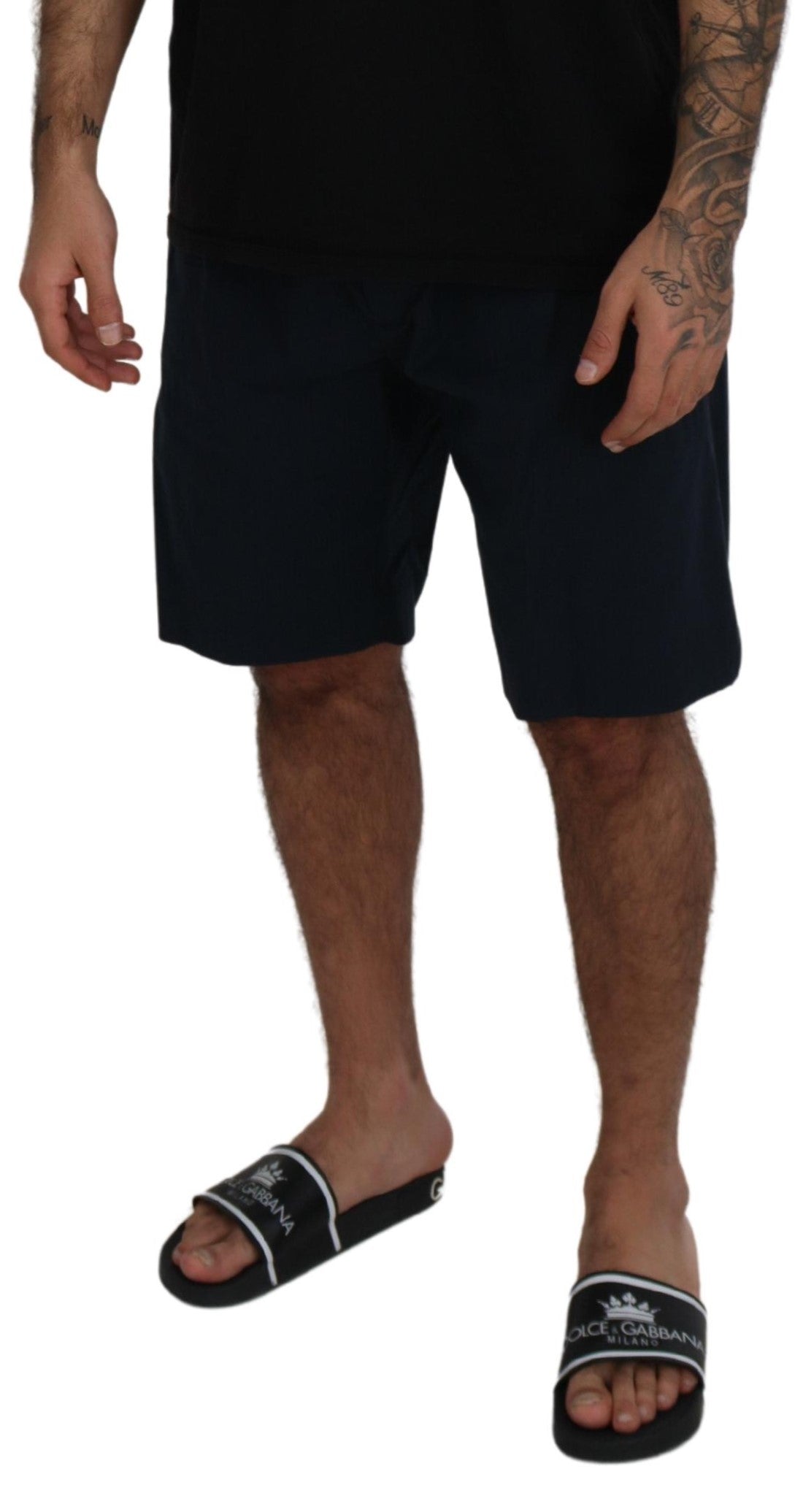 Dolce & Gabbana Blaue Bermudas mit mittlerer Taille Freizeitshorts