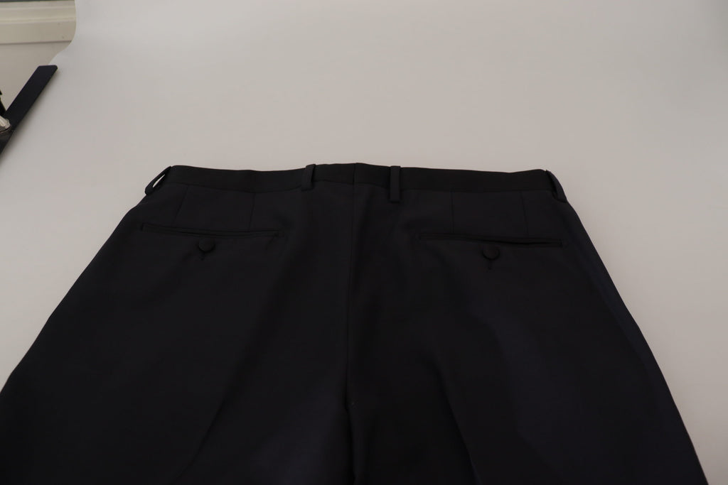 Dolce & Gabbana Schwarze Wolle Herren Formal Hosen