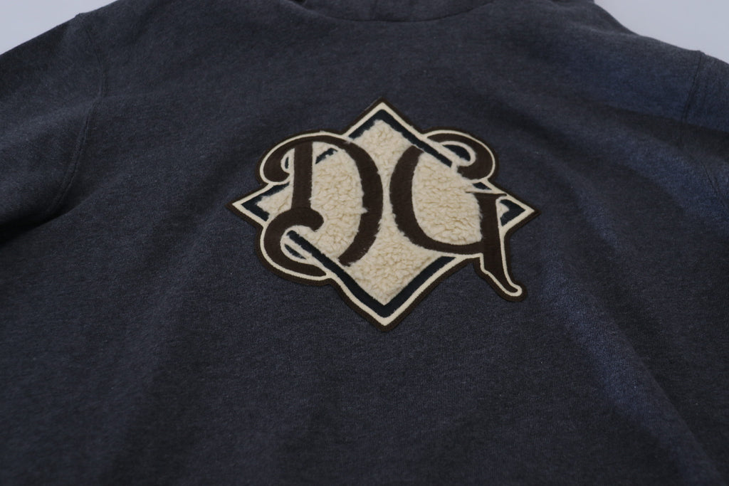 Dolce & Gabbana Graues Logo-Sweatshirt aus Baumwolle mit Kapuze Pullover