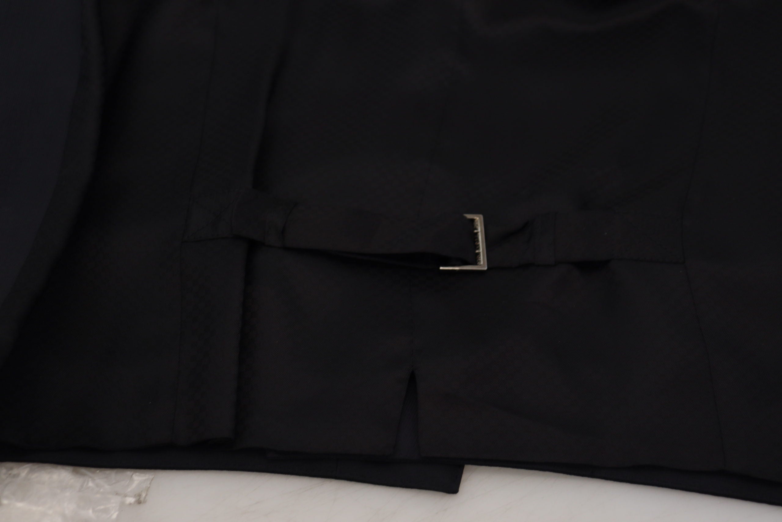 Dolce & Gabbana Schwarze Stretchweste aus Wolle Formelle Weste