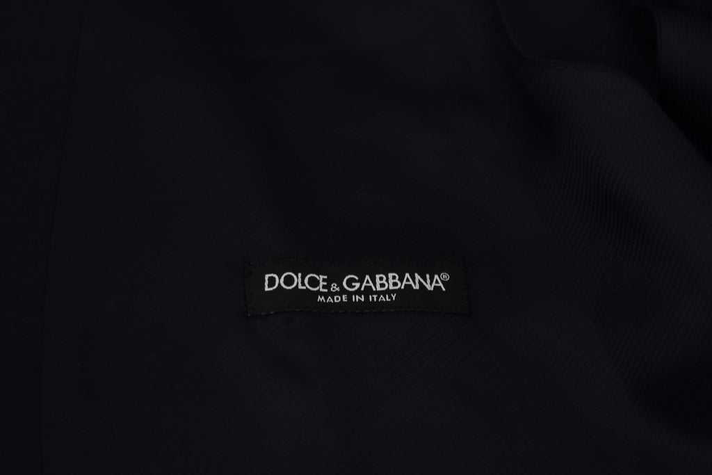 Dolce & Gabbana Dunkelblaue Stretchweste aus Wolle Formelle Weste