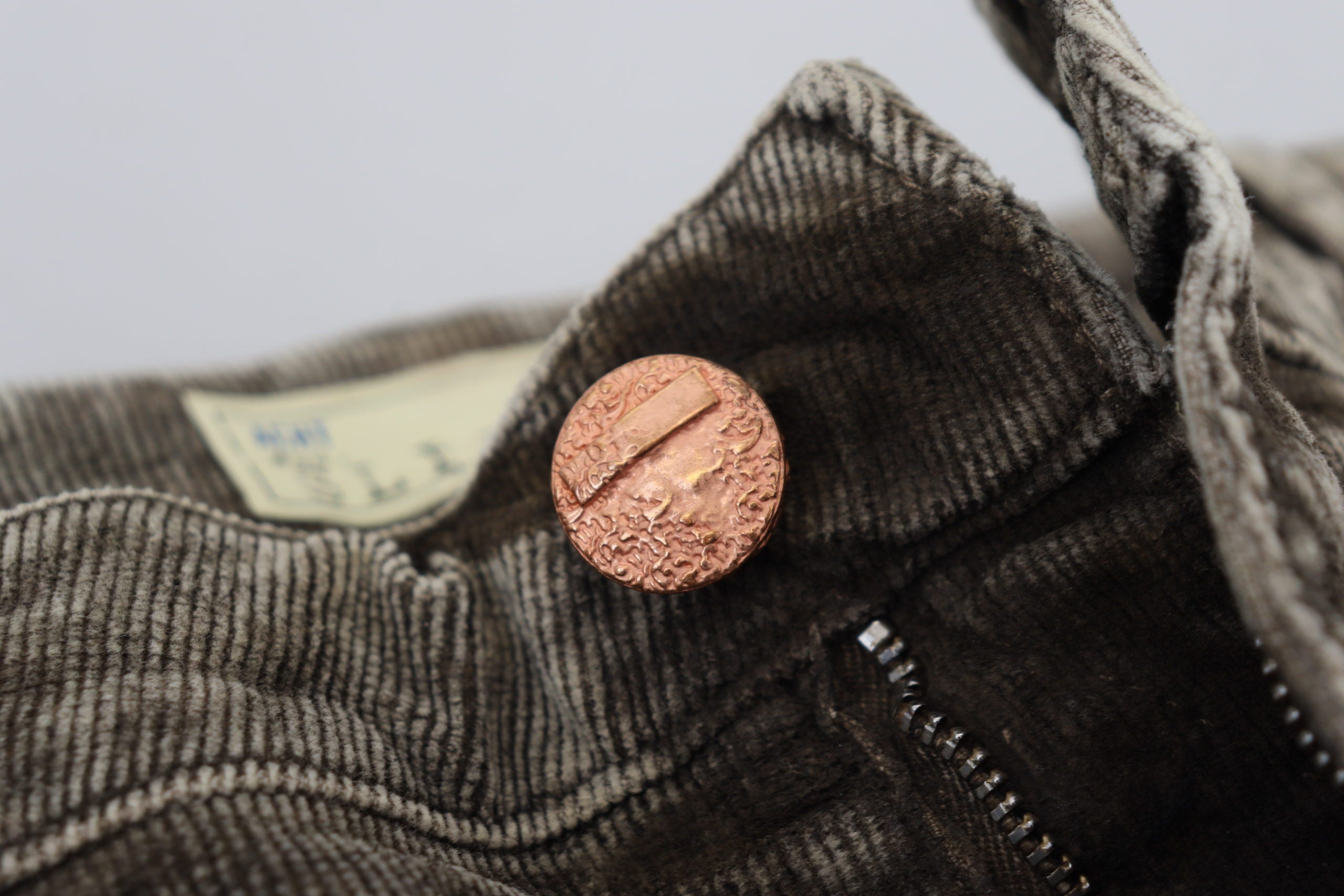 Acht Graue gewaschene Baumwollcordjeans Slim Fit für Männer