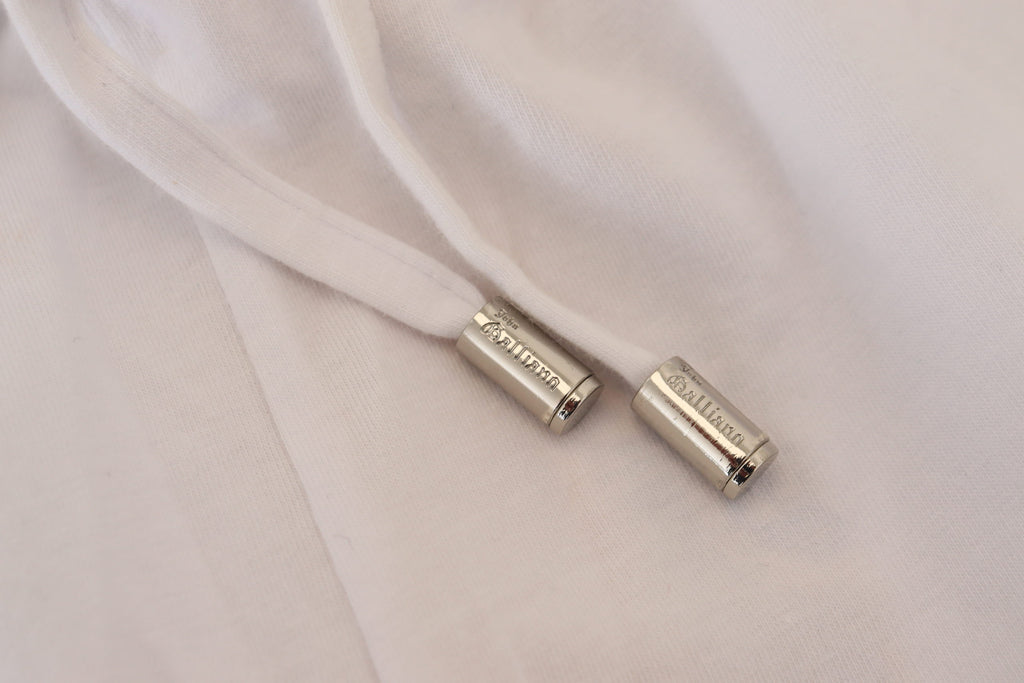 John Galliano Weiße Baumwolle Logo Lose Männer Hose