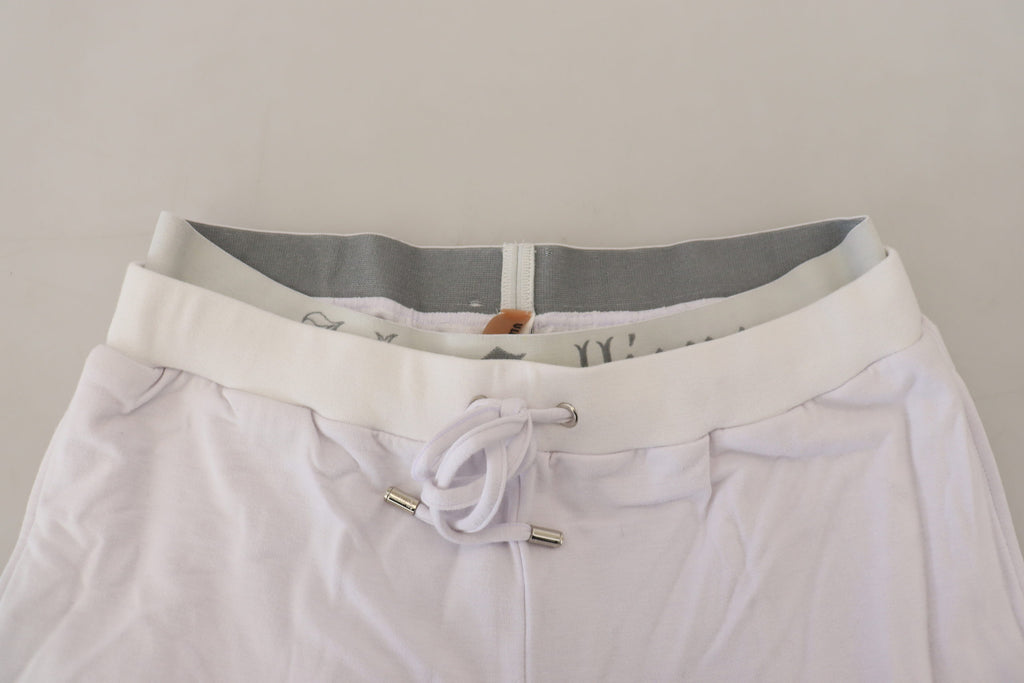 John Galliano Weiße Baumwoll-Logo-Herren-Jogger-Hose