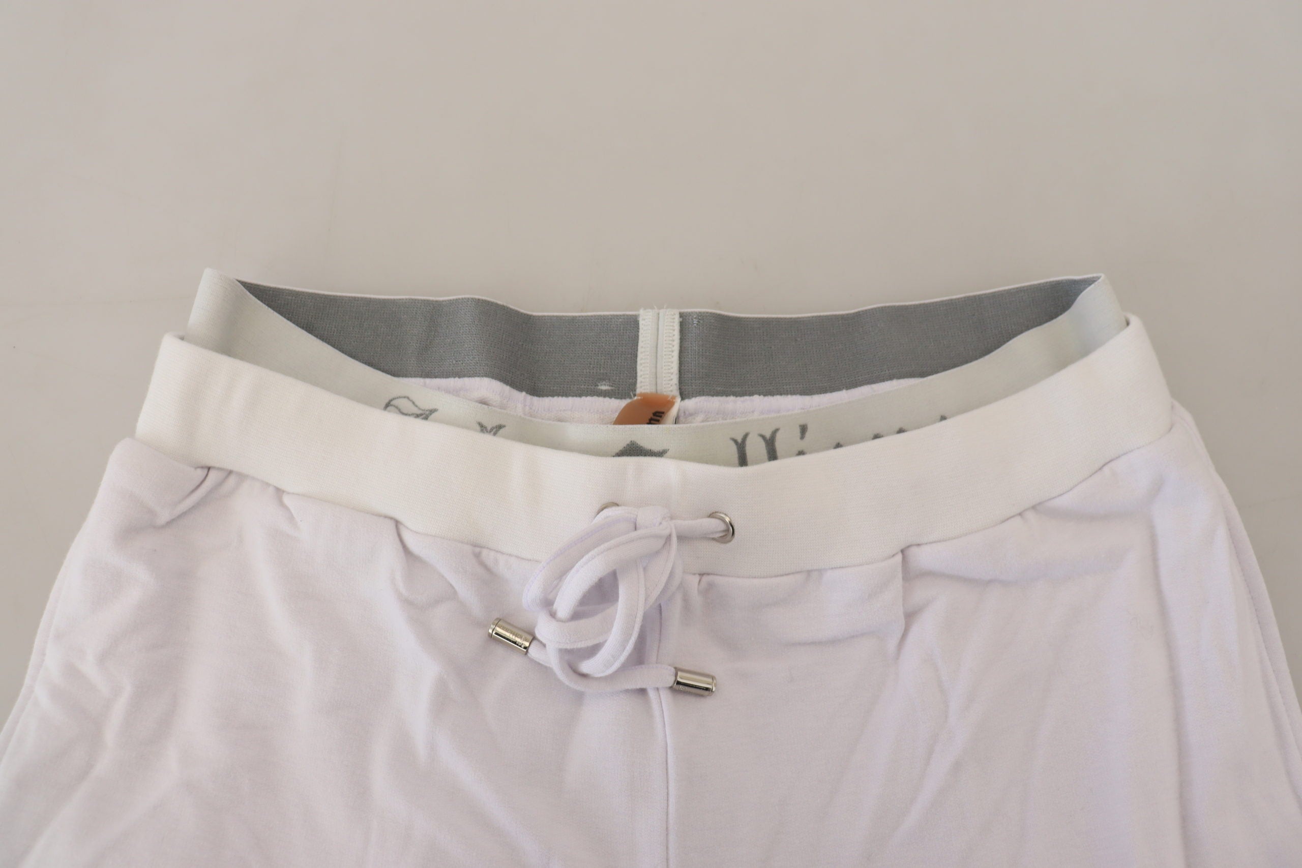 John Galliano Weiße Baumwoll-Logo-Herren-Jogger-Hose