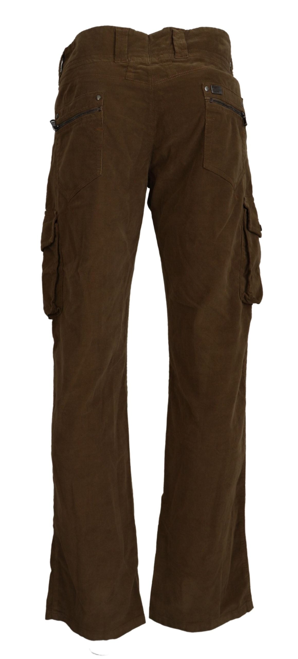 Ermanno Scervino Cargo-Hose aus braunem Baumwollcord