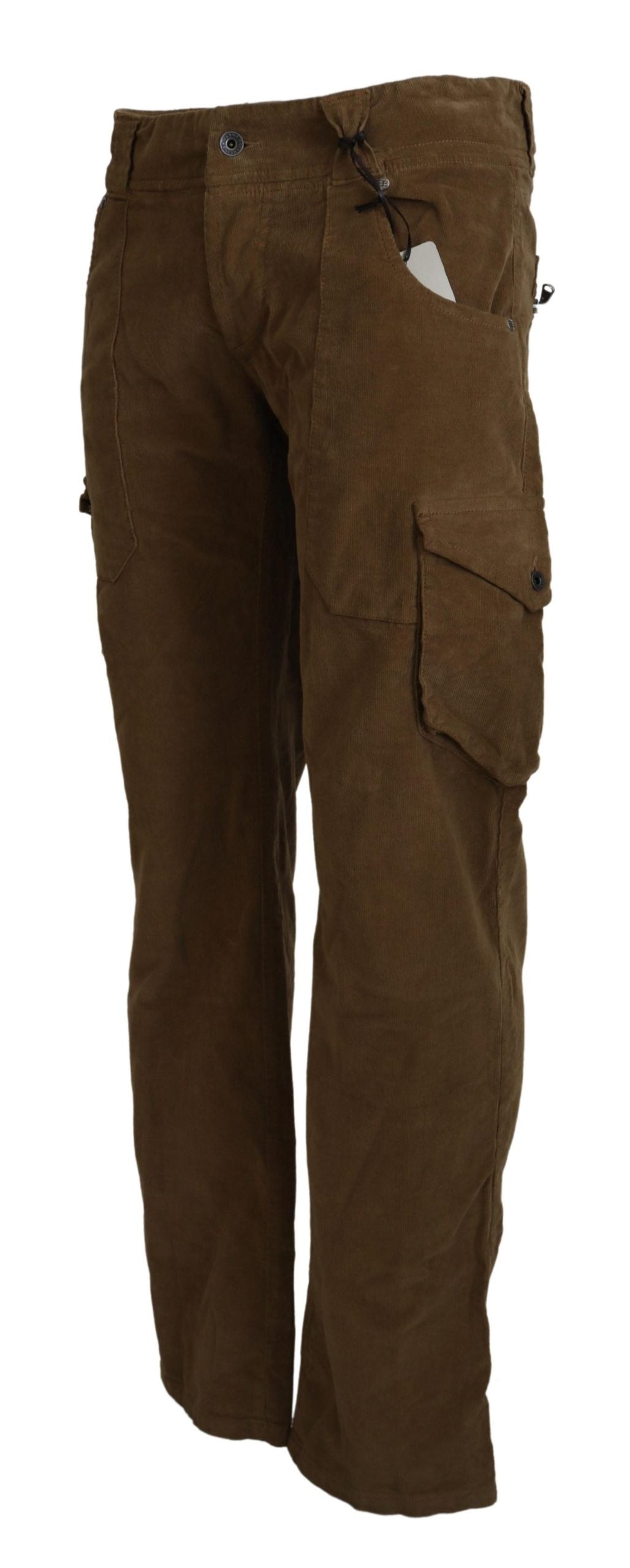 Ermanno Scervino Cargo-Hose aus braunem Baumwollcord