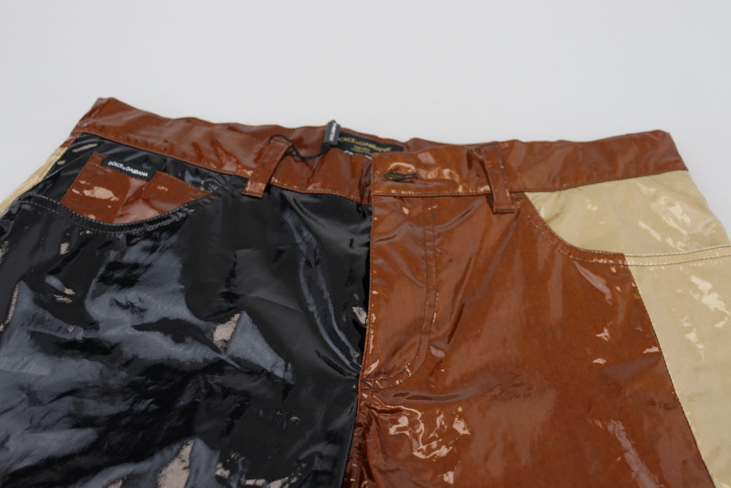 Dolce & Gabbana Multicolor Glänzende Slim Fit Herren Denim Jeans