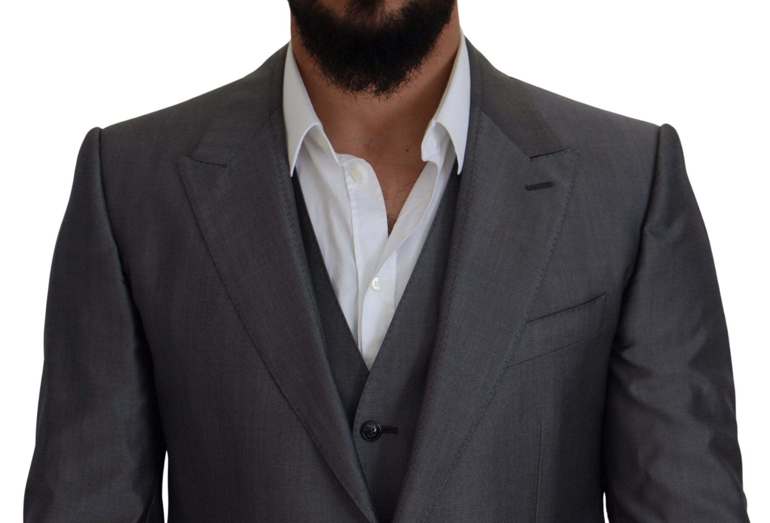 Dolce & Gabbana Grauer SICILIA 3 Stück Slim Fit Anzug