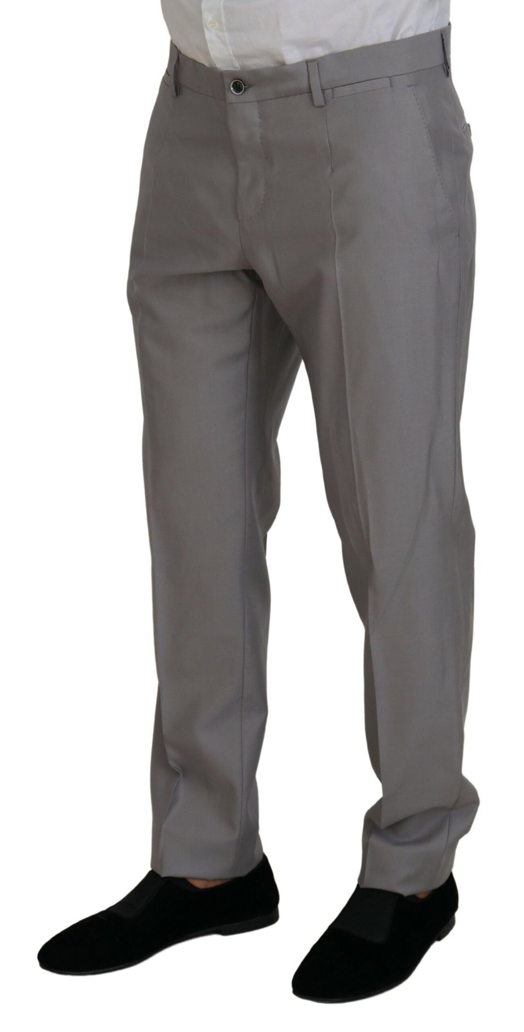 Dolce & Gabbana Silberner Wolle-Seide 3 Stück Slim Fit Anzug