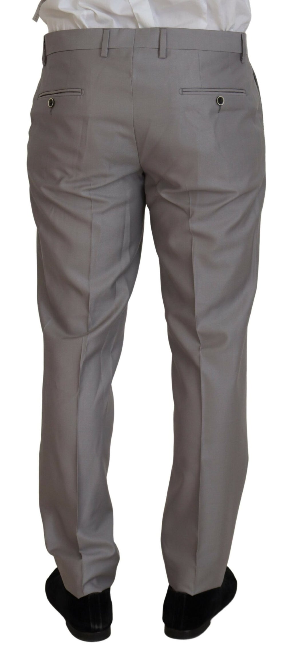 Dolce & Gabbana Silberner Wolle-Seide 3 Stück Slim Fit Anzug