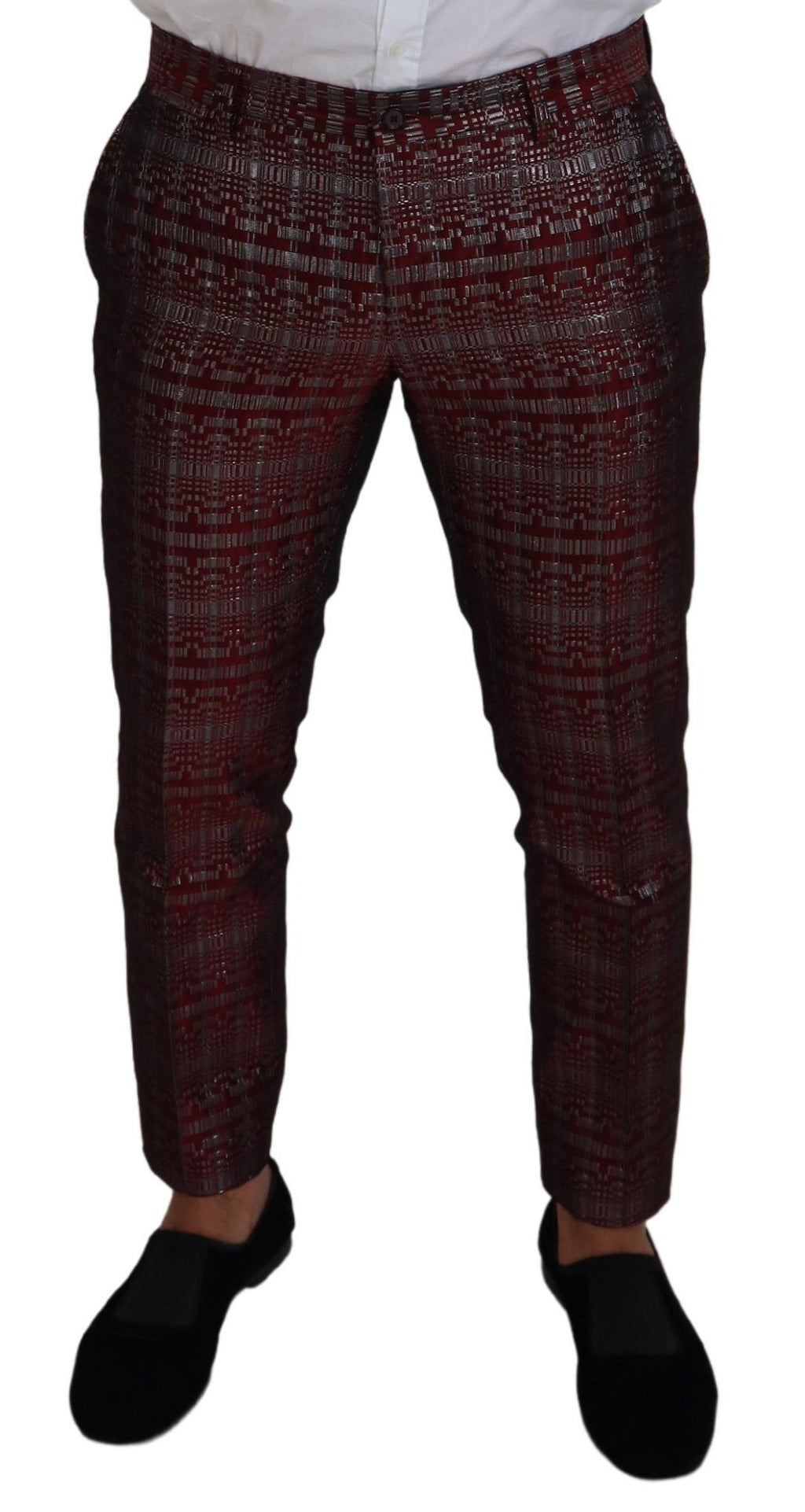 Dolce & Gabbana Bordeaux Silber GOLD Slim Fit Anzug