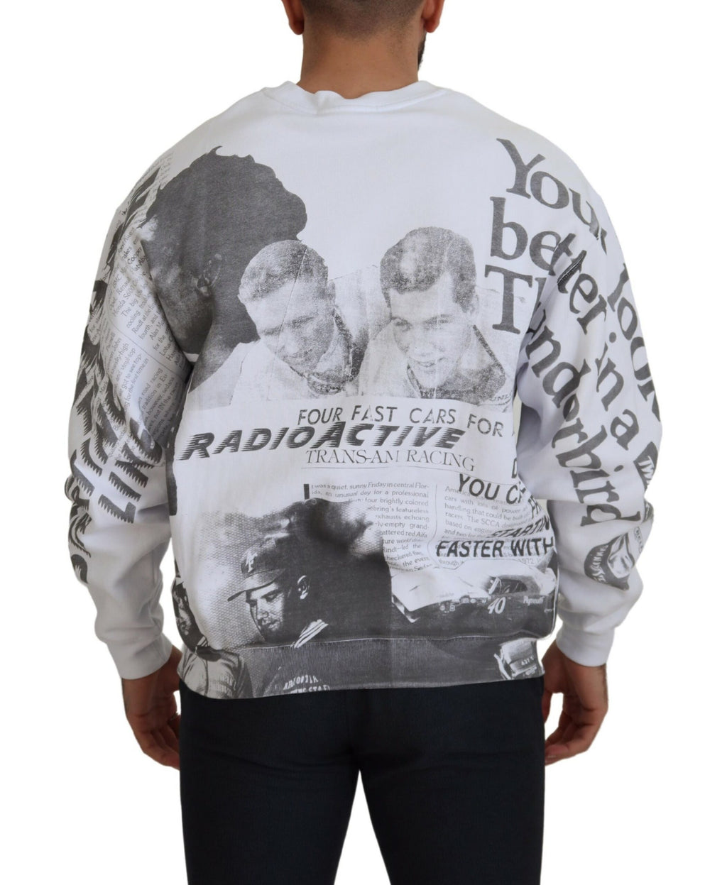MSGM Weißer Baumwoll-Crewneck-Pullover Pullover