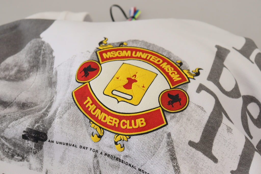 MSGM Weißer Baumwoll-Crewneck-Pullover Pullover