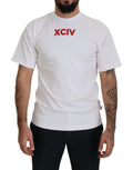 GCDS Weißes T-Shirt mit Logodruck und kurzen Ärmeln aus Baumwolle