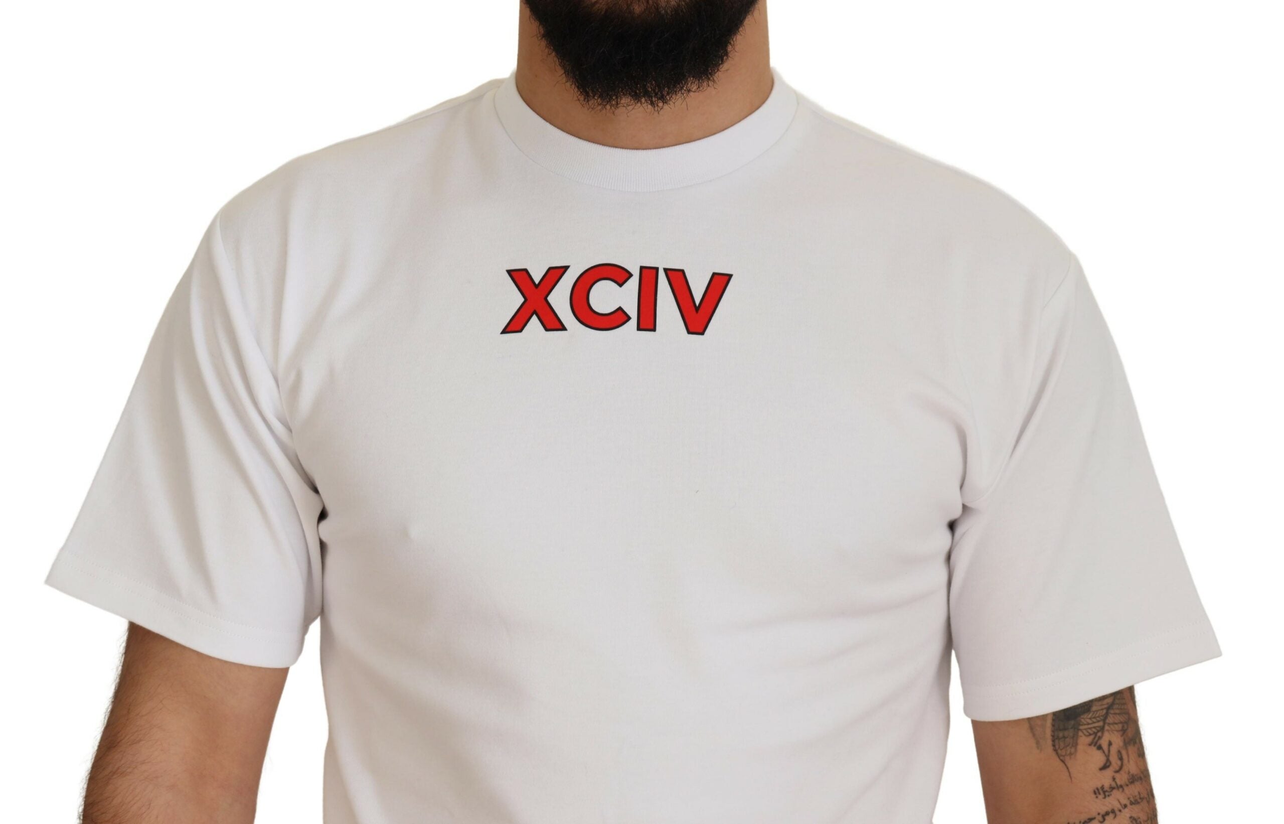 GCDS Weißes T-Shirt mit Logodruck und kurzen Ärmeln aus Baumwolle