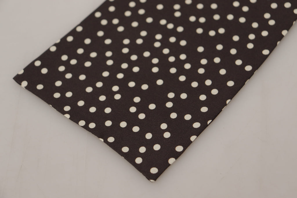Dolce & Gabbana Brauner Polka Dot Männer Schal Hals Wrap Schal Schal