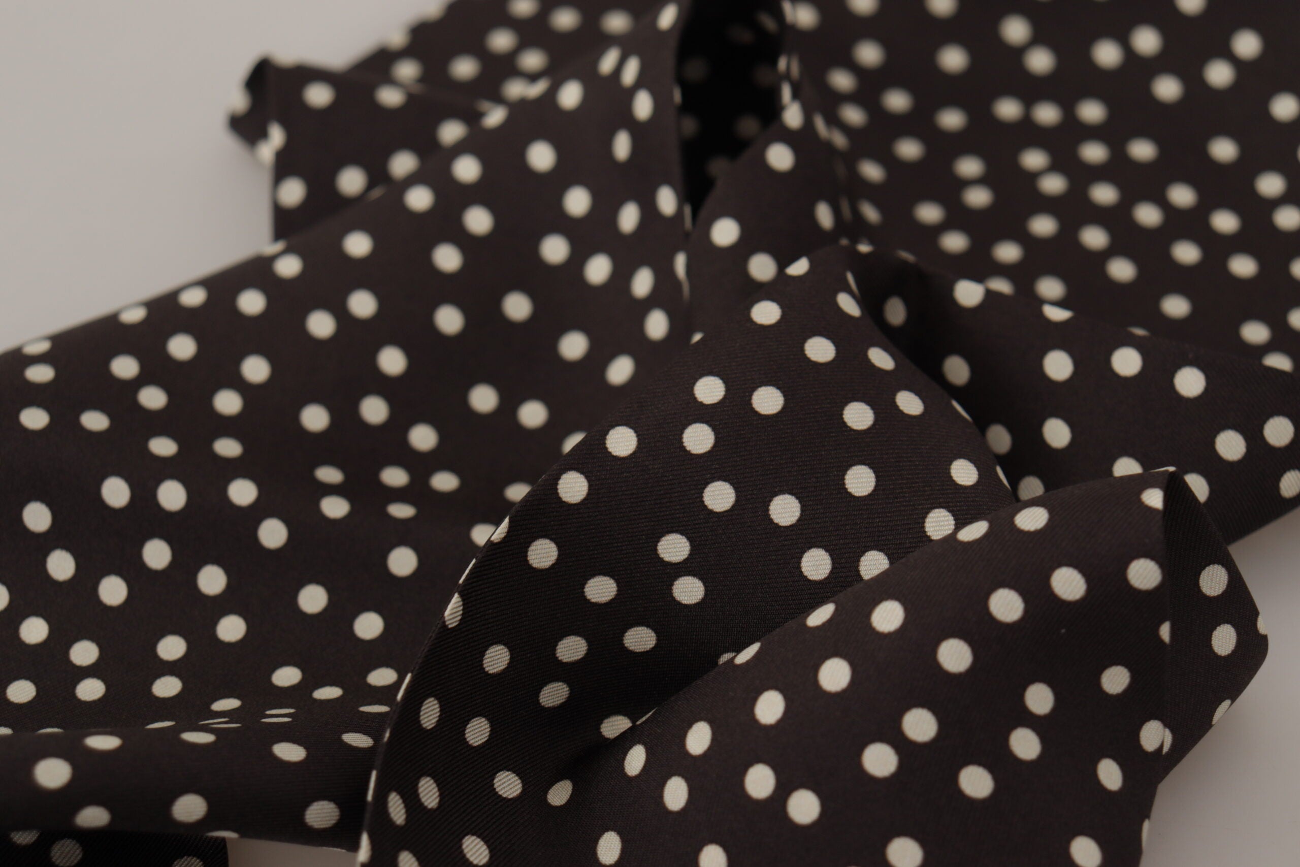 Dolce & Gabbana Brauner Polka Dot Männer Schal Hals Wrap Schal Schal