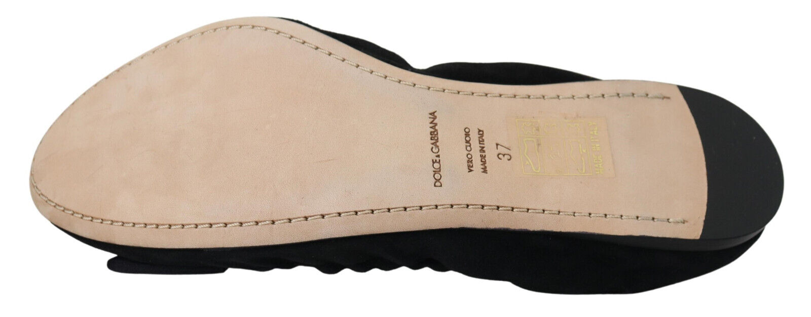Dolce & Gabbana Schwarz Wildleder flach Slip On Ballett Schuhe