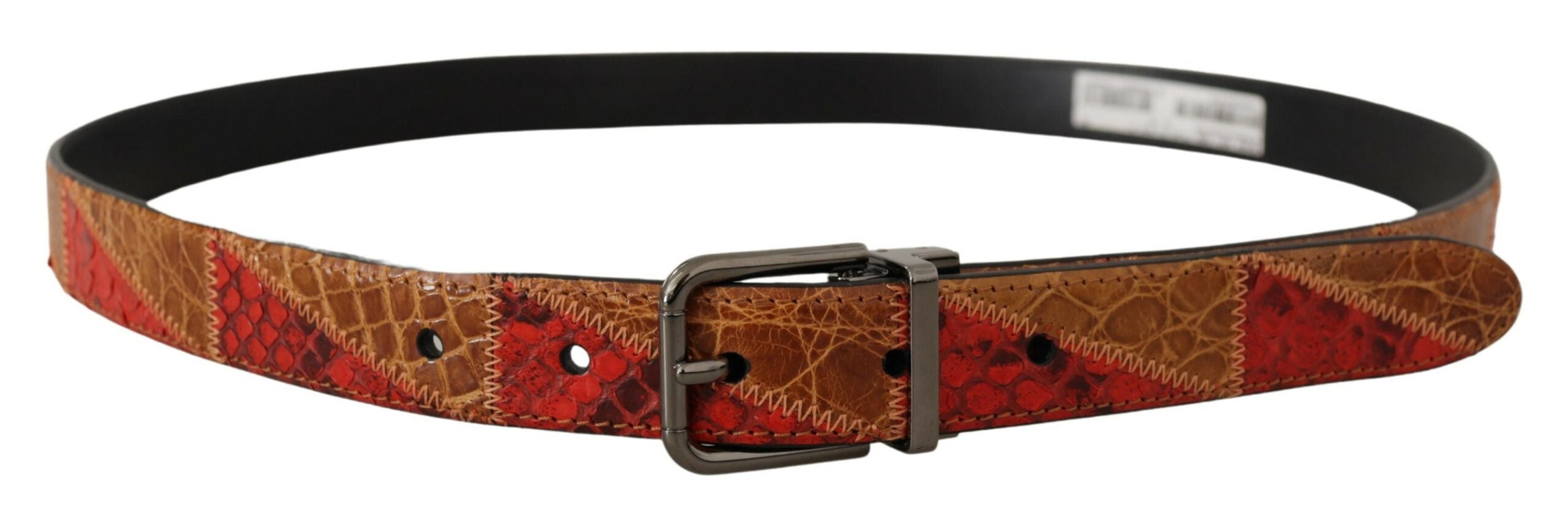 Dolce & Gabbana Multicolor Exotische Vintage Chrom Schnalle Gürtel