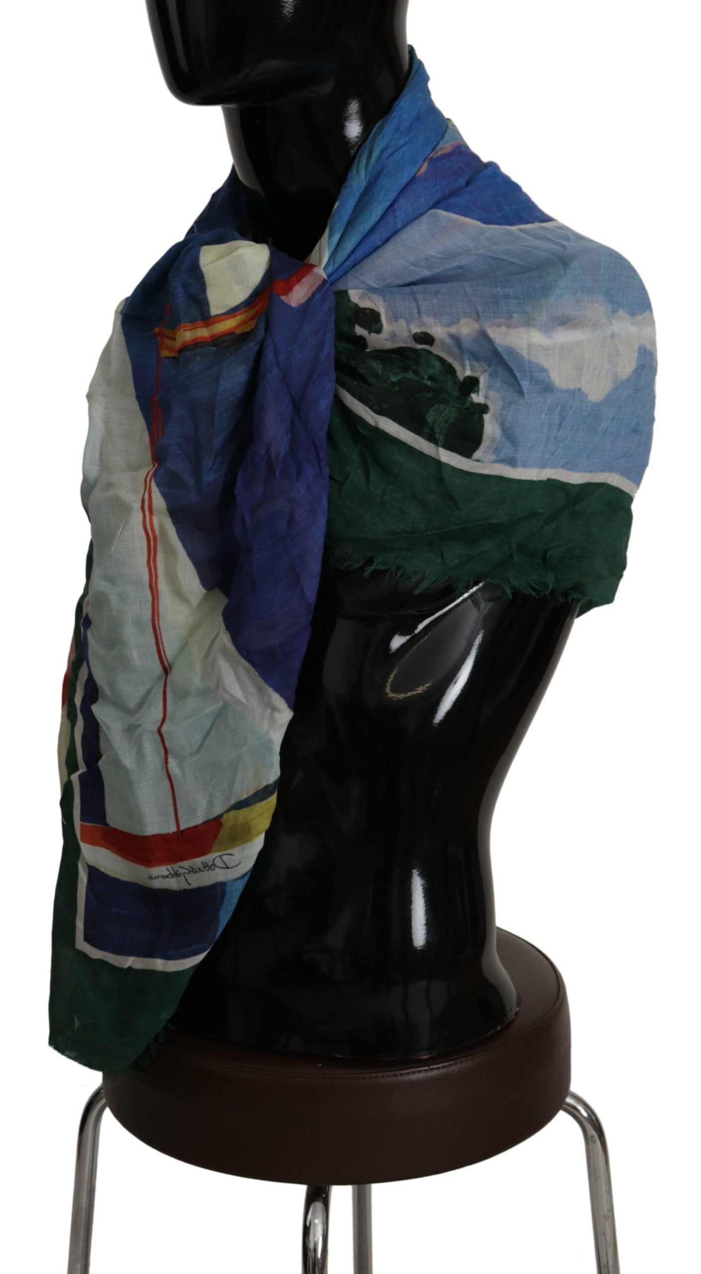 Dolce & Gabbana Multicolor Sorrento DG Schal Fransenschal