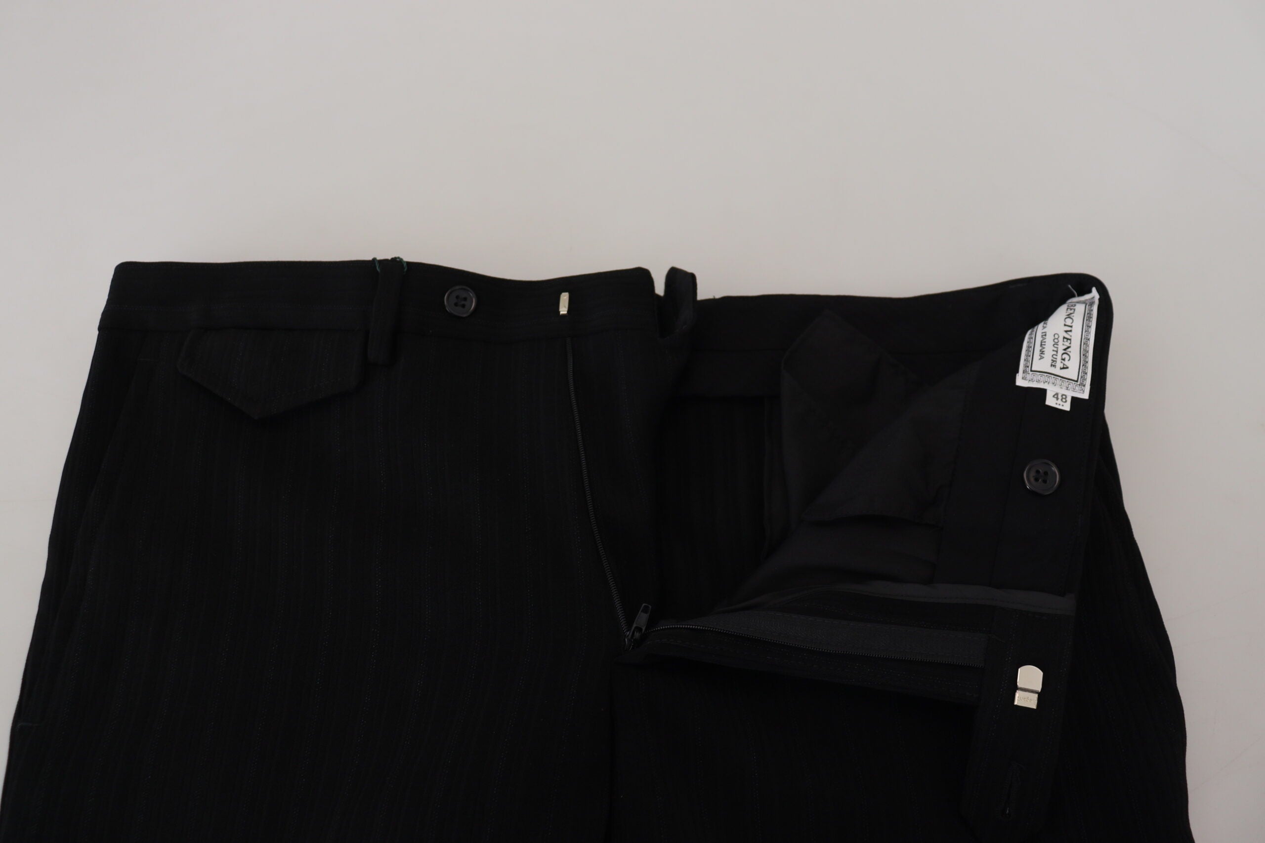 BENCIVENGA Schwarz Baumwolle Straight Fit Herren Formal Hosen