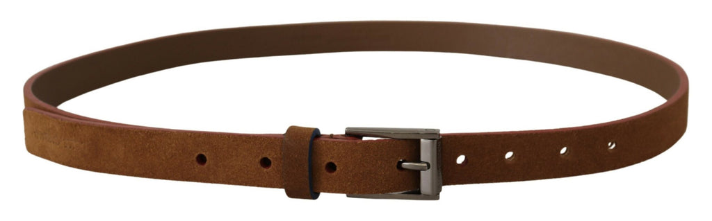 Dolce & Gabbana Brauner Logo gravierter Metall-Gürtel mit Gürtelschnalle