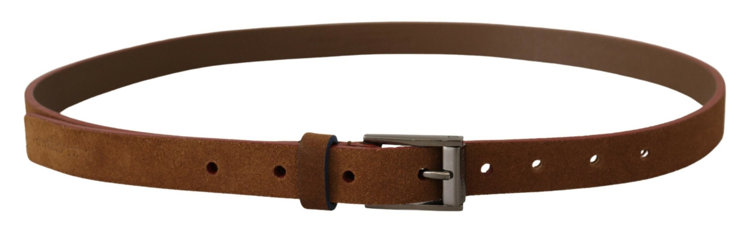 Dolce & Gabbana Brauner Logo gravierter Metall-Gürtel mit Gürtelschnalle