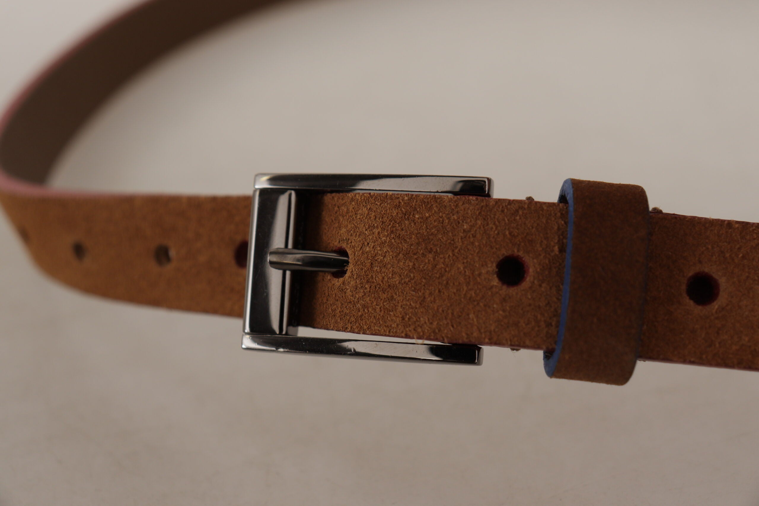 Dolce & Gabbana Brauner Logo gravierter Metall-Gürtel mit Gürtelschnalle