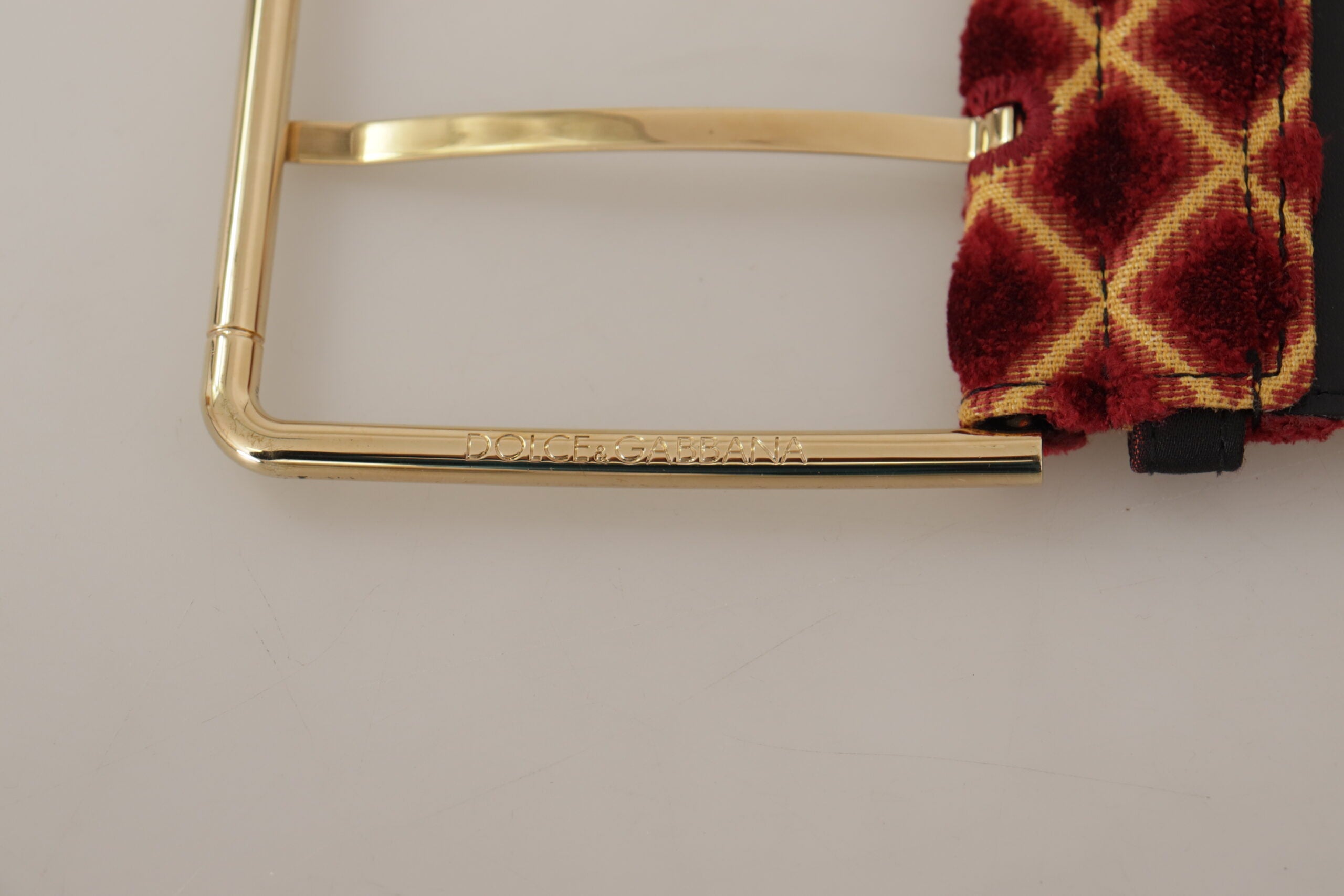 Dolce & Gabbana Multicolor Breiter Leder Floral Gold Metall Schnalle Gürtel