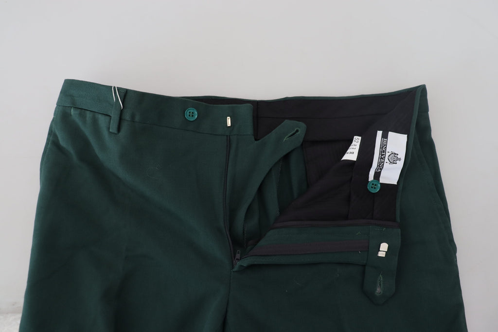 BENCIVENGA Dunkelgrüne Baumwoll-Skinny-Hose für Männer
