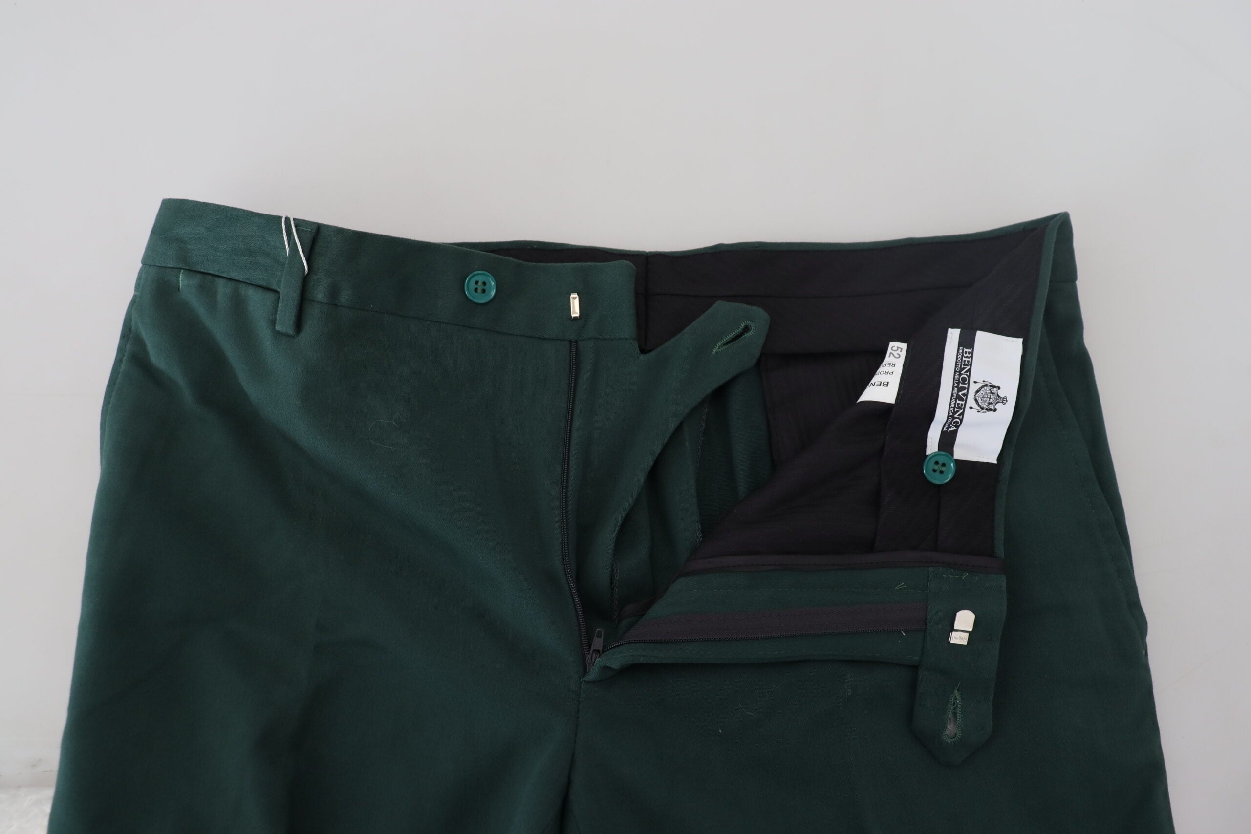 BENCIVENGA Dunkelgrüne Baumwoll-Skinny-Hose für Männer