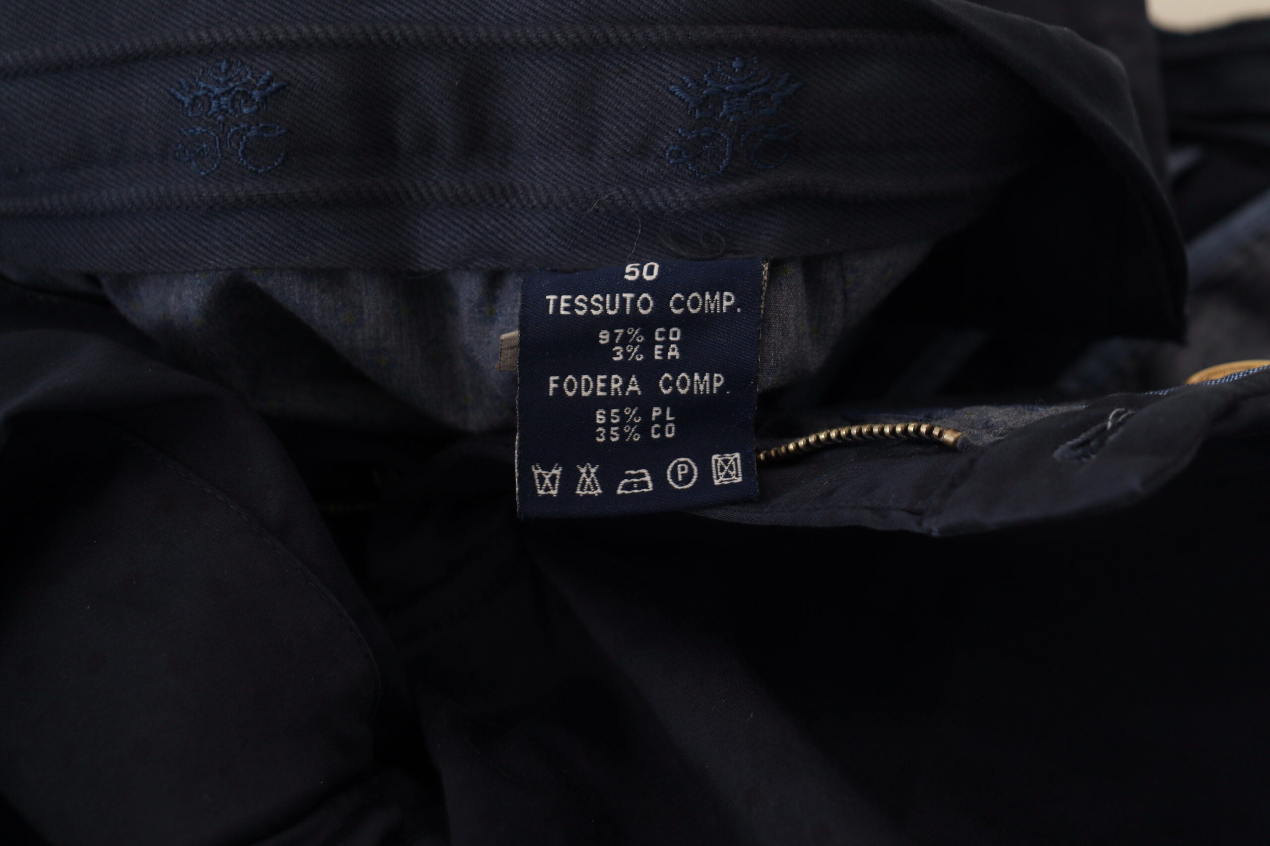 Domenico Tagliente Dunkelblaue Baumwoll-Skinny-Hose für Männer