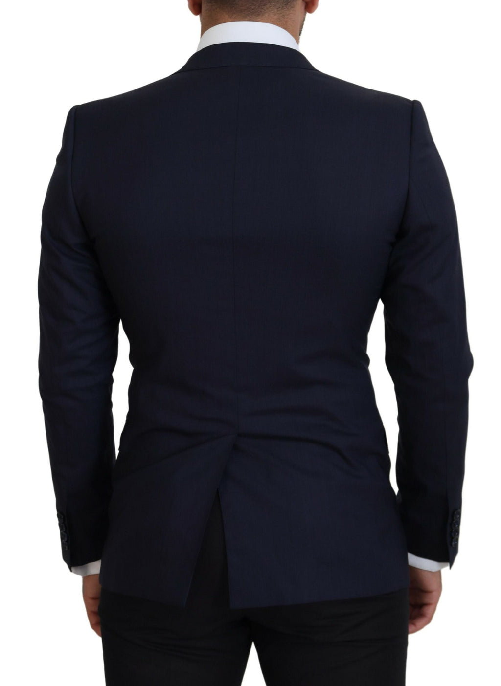 Dolce & Gabbana Blauer Wollmantel Slim Fit Formaler Blazer