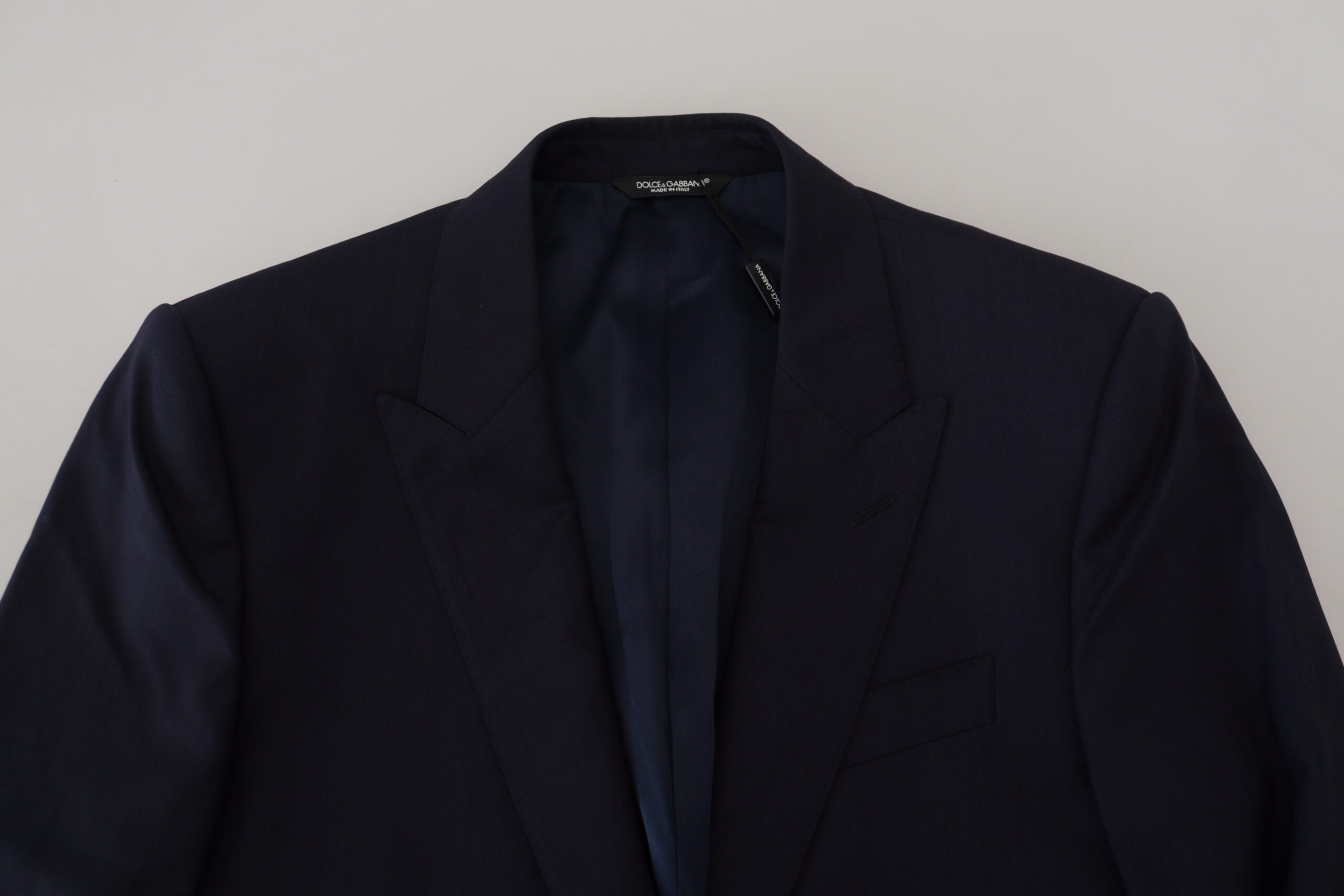 Dolce & Gabbana Blauer Wollmantel Slim Fit Formaler Blazer