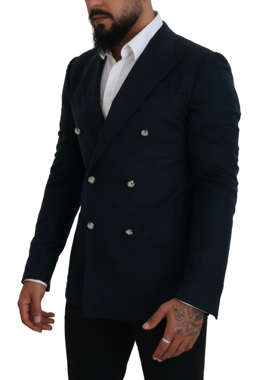 Dolce & Gabbana Blauer doppelreihiger formeller Mantel Blazer