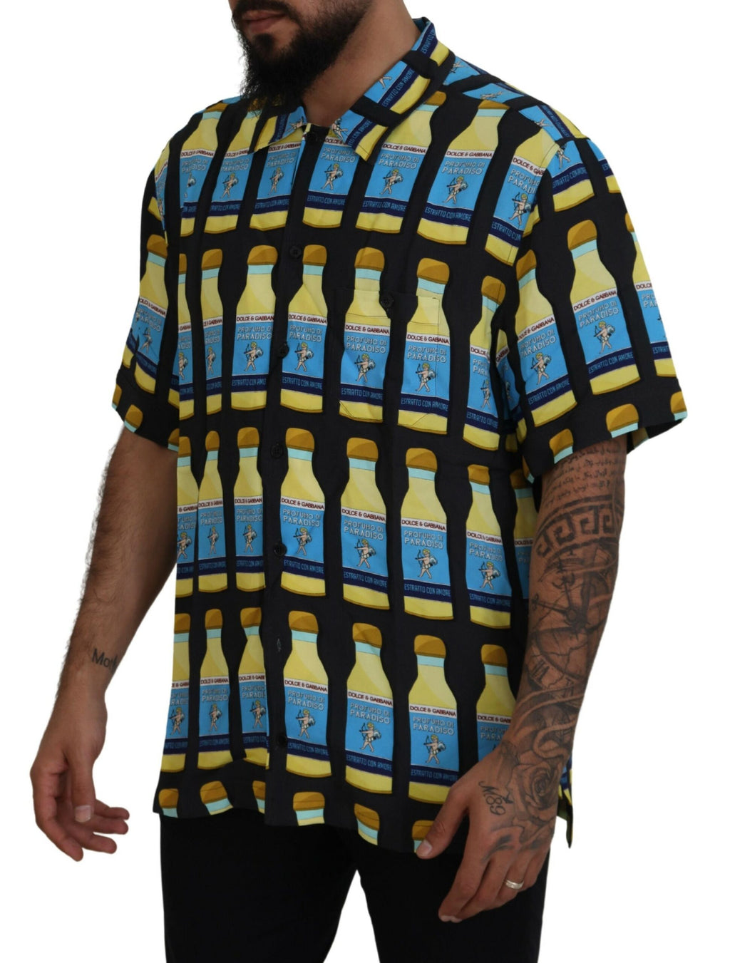 Dolce & Gabbana Multicolor bedrucktes Viskose Freizeithemd