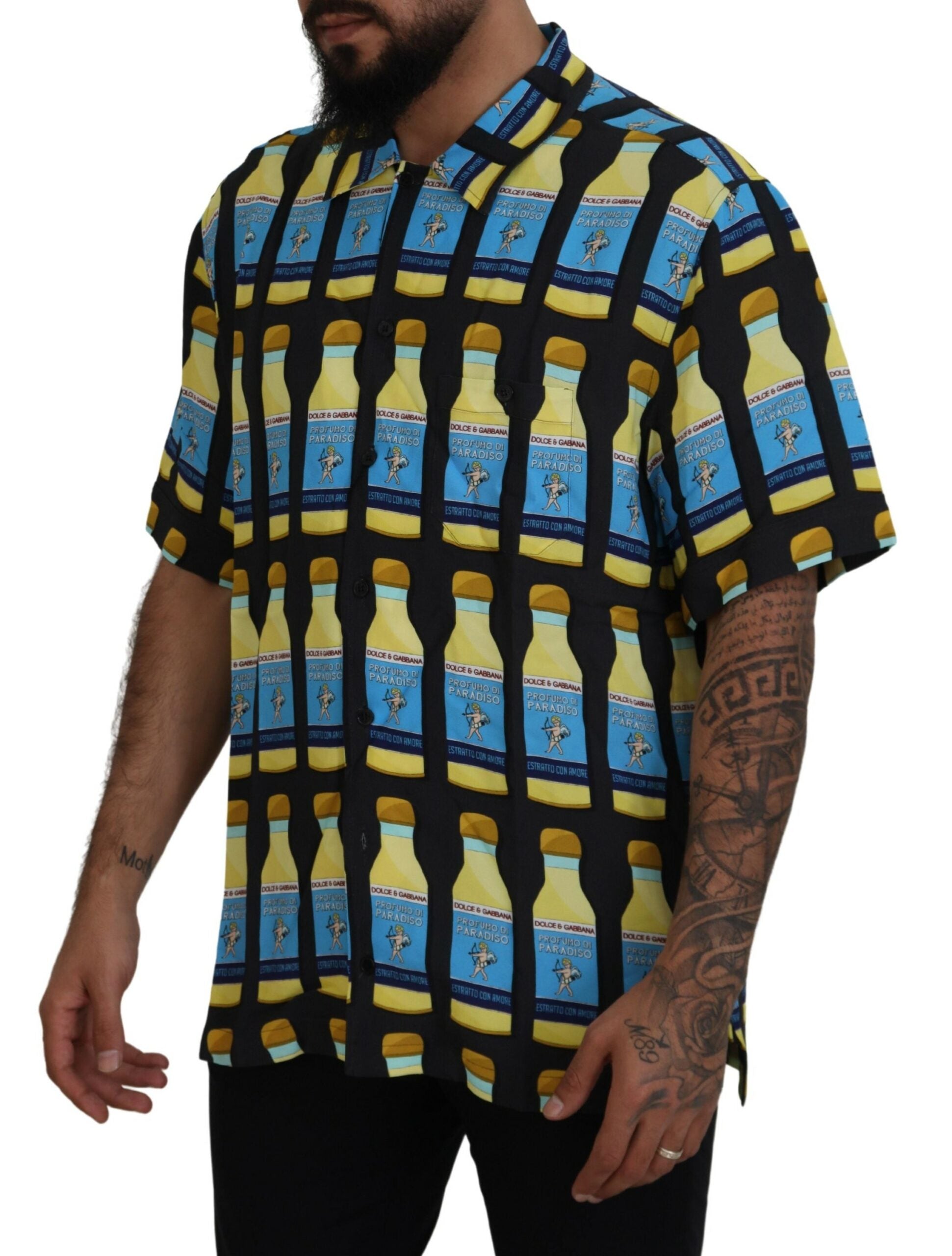 Dolce & Gabbana Multicolor bedrucktes Viskose Freizeithemd