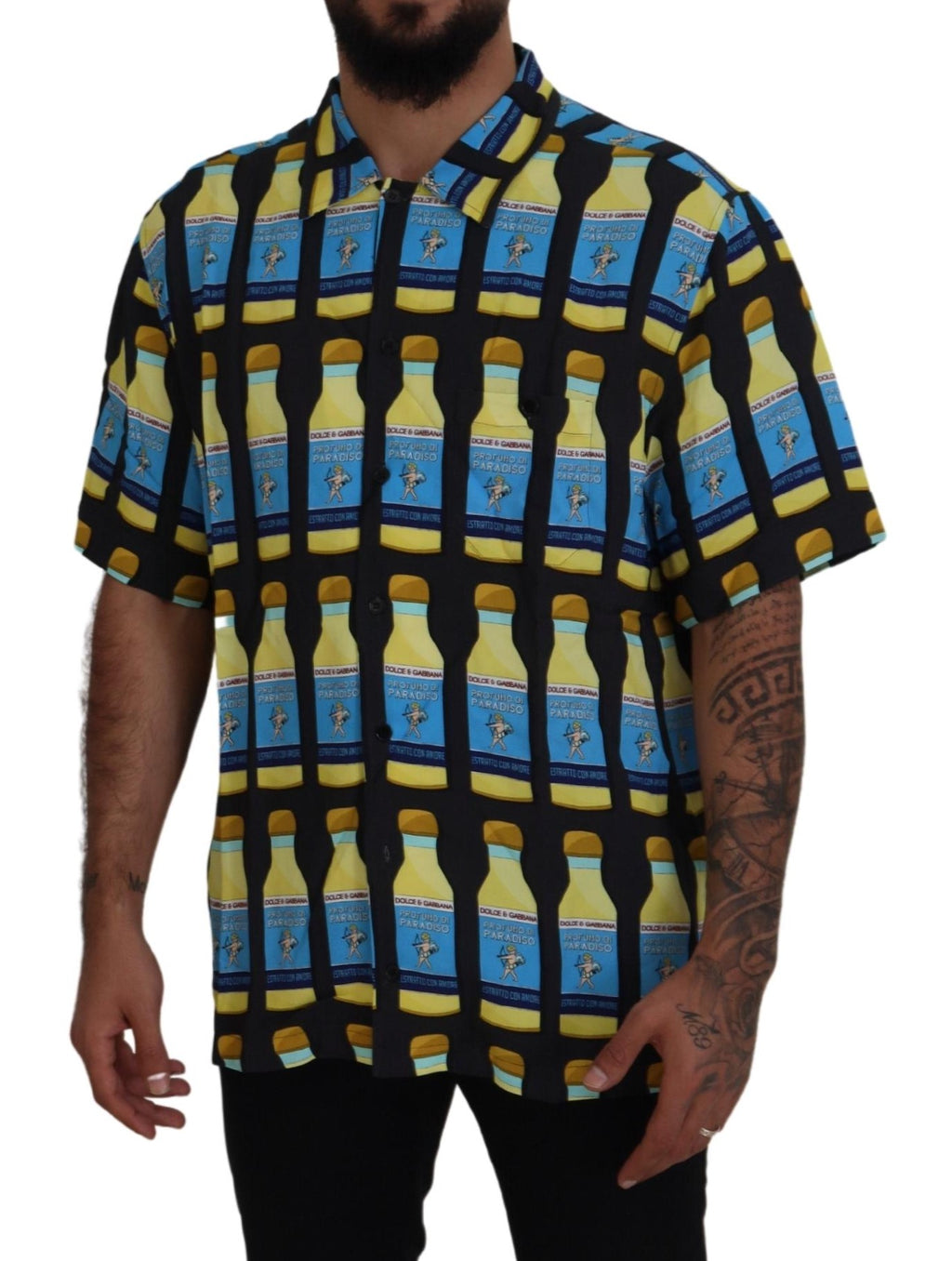 Dolce & Gabbana Multicolor bedrucktes Viskose Freizeithemd