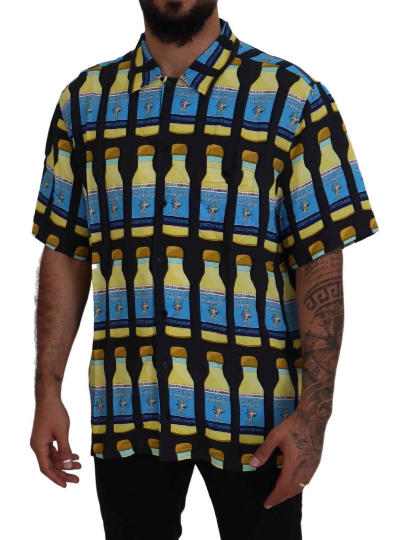 Dolce & Gabbana Multicolor bedrucktes Viskose Freizeithemd