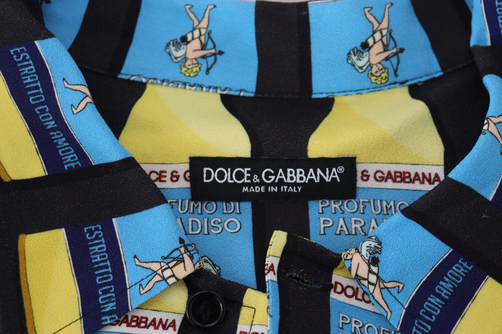 Dolce & Gabbana Multicolor bedrucktes Viskose Freizeithemd
