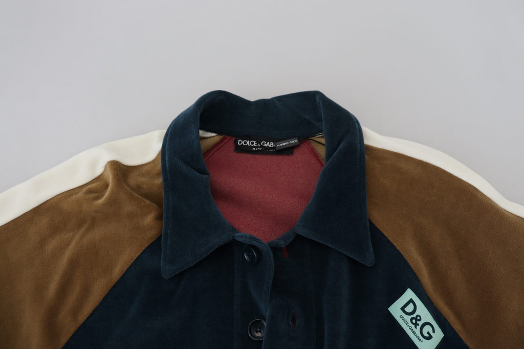 Dolce & Gabbana Multicolor Pullover mit Kragen aus Baumwolle