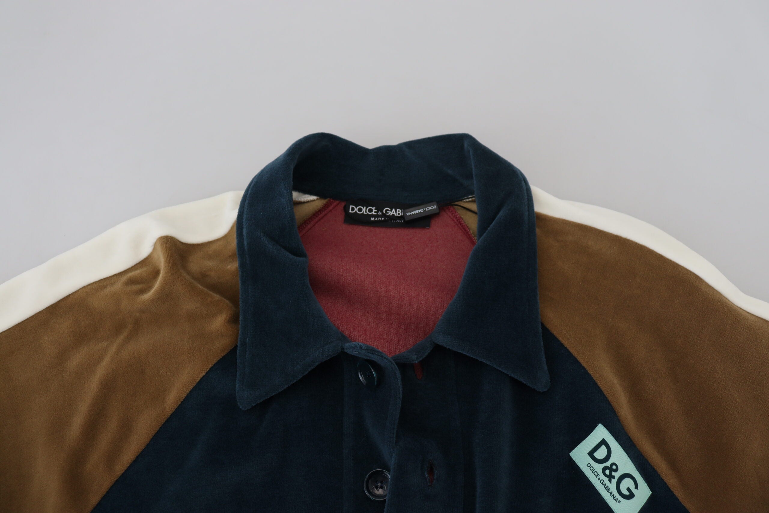 Dolce & Gabbana Multicolor Pullover mit Kragen aus Baumwolle