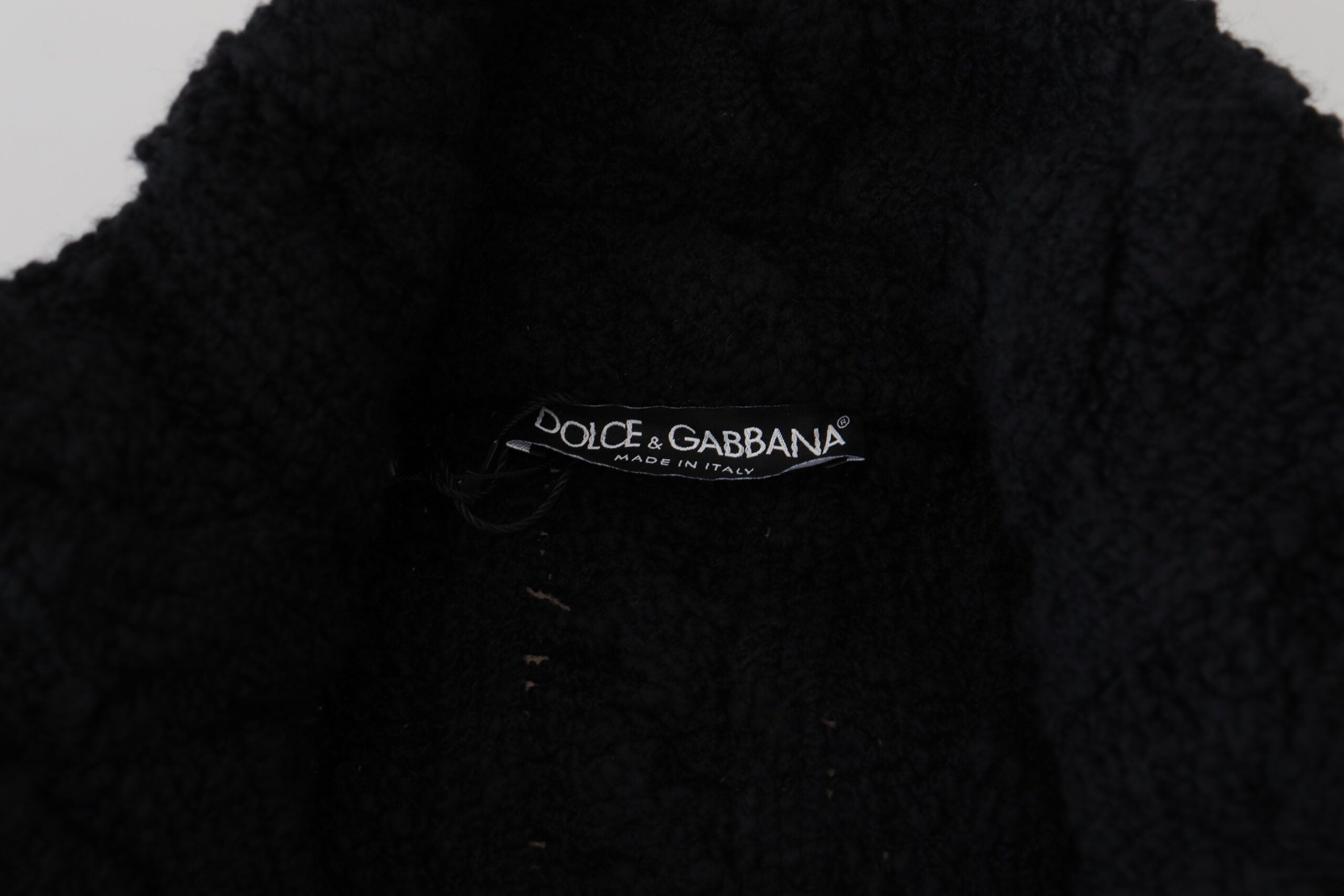 Dolce & Gabbana Schwarzer Wollstrickpullover mit Knopfleiste