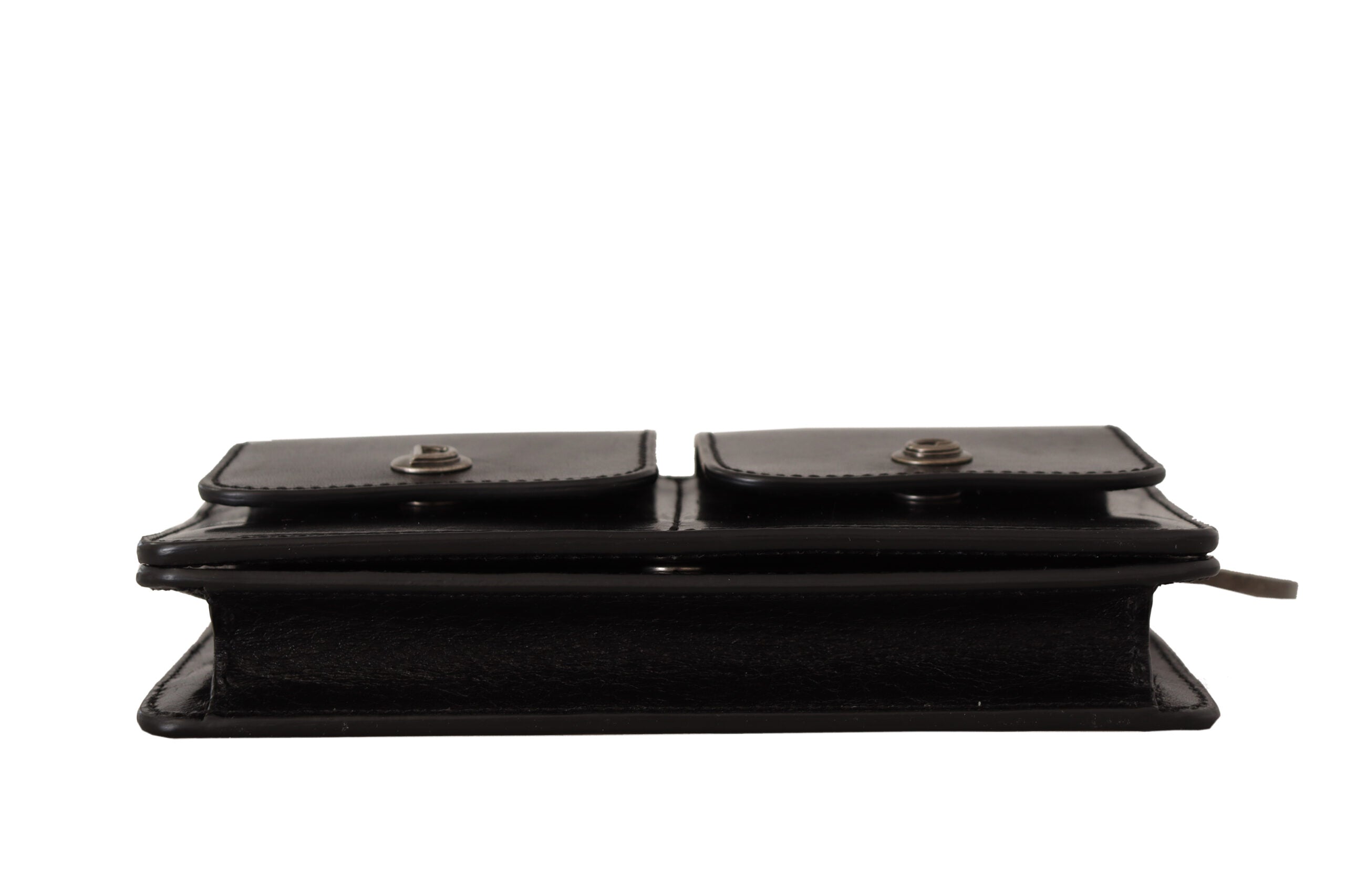 Dolce & Gabbana Schwarzes Lederhandtäschchen Mini Bag Card Bill Wallet