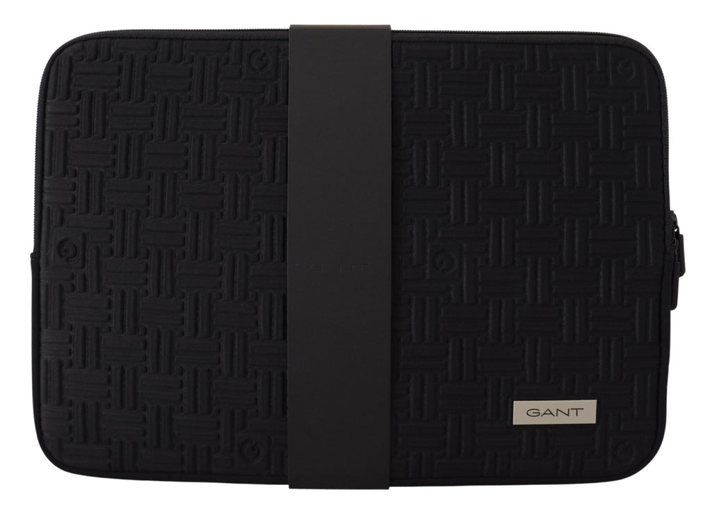 Gant Schwarzes gepolstertes Etui Tasche Zipper Cover Sleeve Case