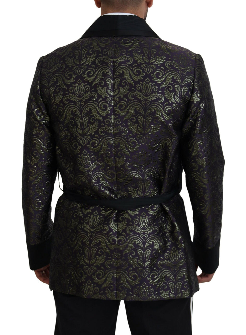 Dolce & Gabbana Gold Lila Barock Jacke Blazer Robe