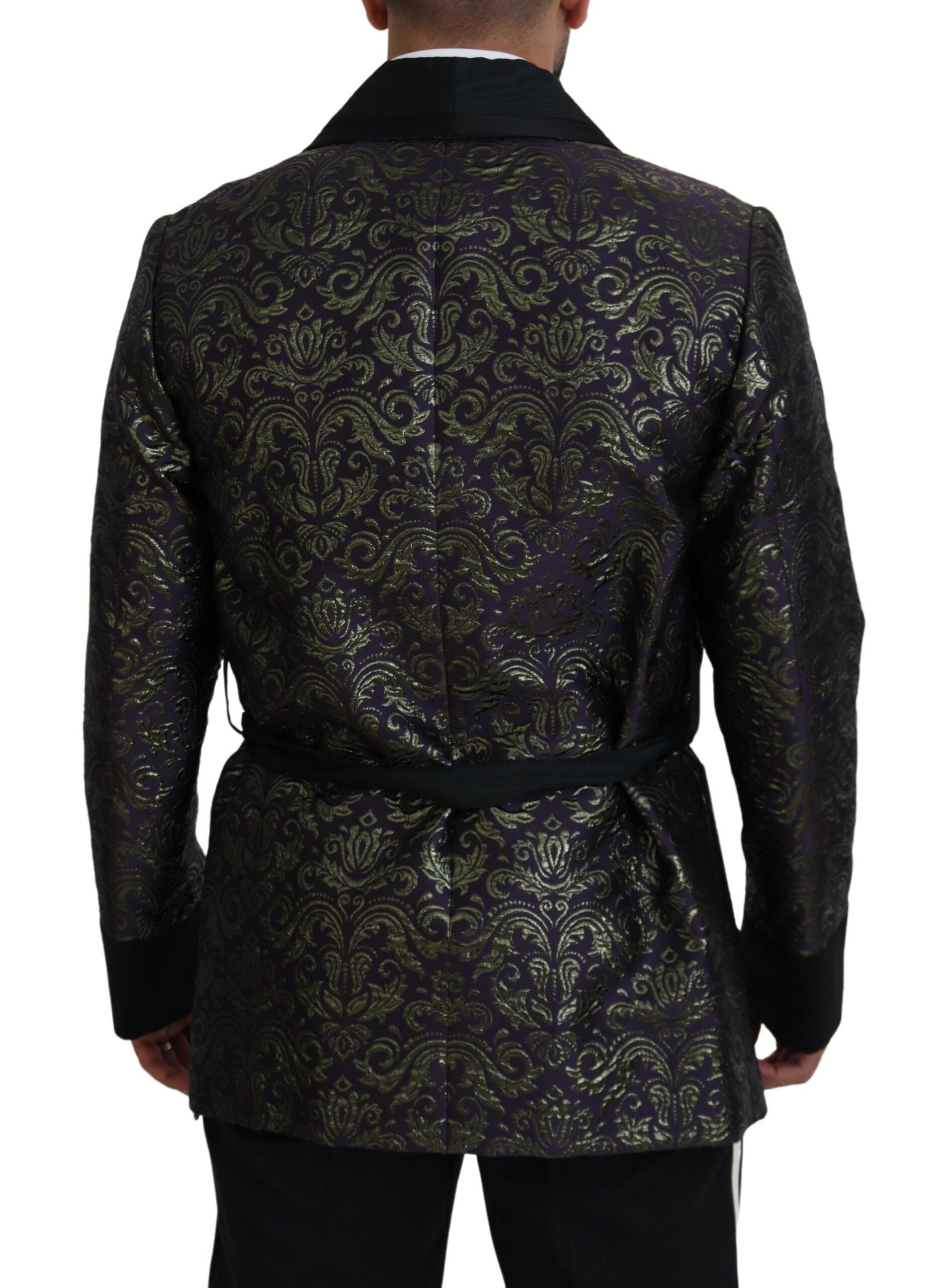 Dolce & Gabbana Gold Lila Barock Jacke Blazer Robe