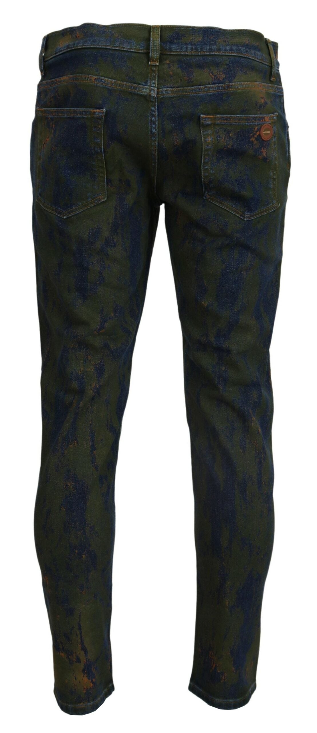 Dolce & Gabbana Blaugrüne Skinny Denim-Jeans aus Baumwolle