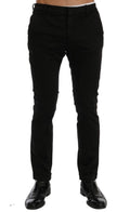 Costume National Schwarze Slim Fit Baumwoll-Stretch-Hose